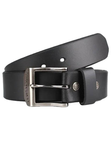 Square Buckle Leather Belt Black - LEVI'S - BALAAN 1