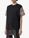 Vintage Check Sleeve Cotton Oversized T-shirt Black - BURBERRY - BALAAN 5