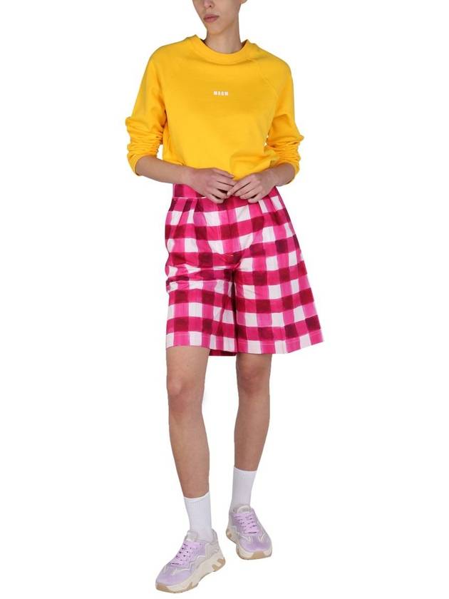 Women's Check Bermuda Shorts Pink - MSGM - BALAAN 3