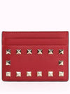 Rockstud Card Wallet Red PW2P0486BOL 0RO - VALENTINO - BALAAN 2