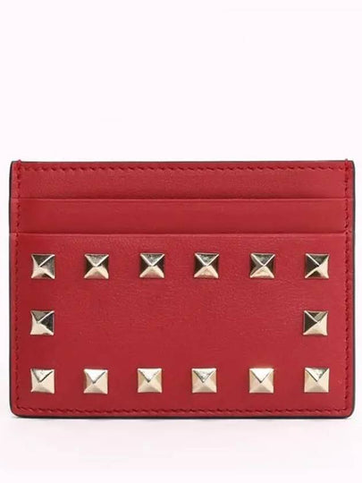 Rockstud Card Wallet Red PW2P0486BOL 0RO - VALENTINO - BALAAN 2