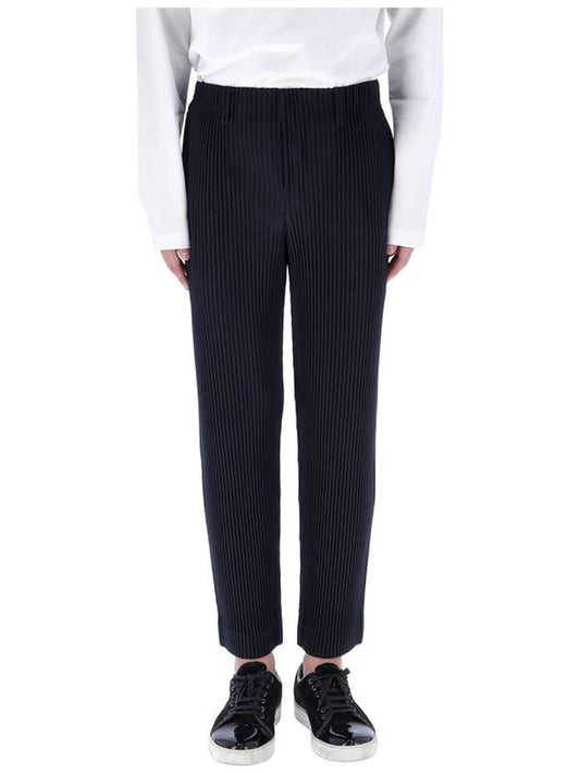 Pleated Straight Pants Navy - ISSEY MIYAKE - BALAAN 2