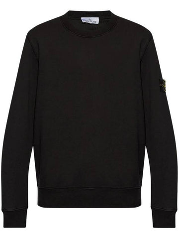 Compass Patch Cotton Sweatshirt Black - STONE ISLAND - BALAAN 1