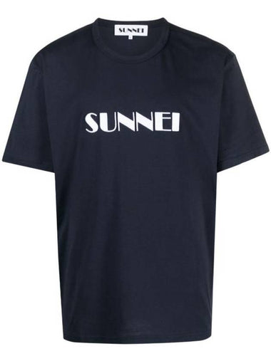 Embroidered Logo Short Sleeve T-Shirt Navy - SUNNEI - BALAAN 1