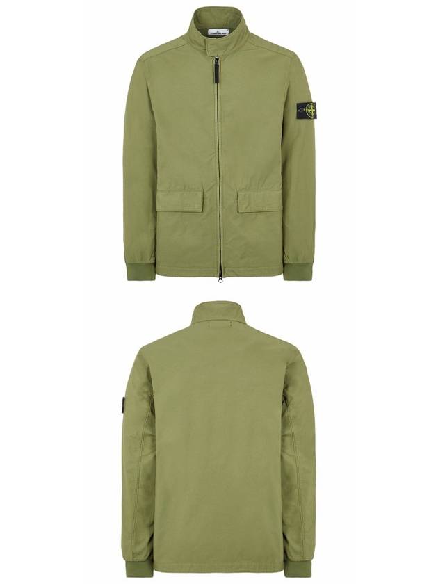 Men's Batavia Nylon Cotton Zip-Up Jacket Khaki - STONE ISLAND - BALAAN 5