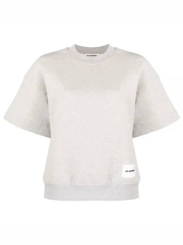 Logo Patch Cotton Short Sleeve T-Shirt Light Grey - JIL SANDER - BALAAN 2