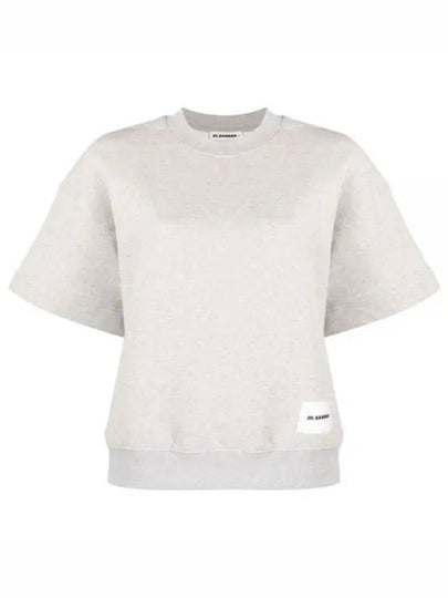 Logo Patch Cotton Short Sleeve T-Shirt Light Grey - JIL SANDER - BALAAN 2