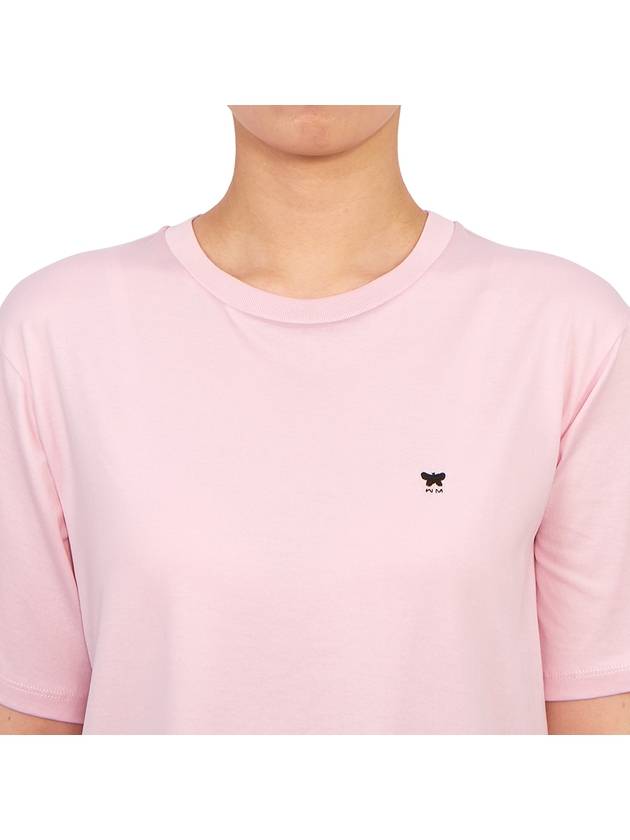 Deodara Side Slit Cotton Short Sleeve T-shirt Pink - MAX MARA - BALAAN 6