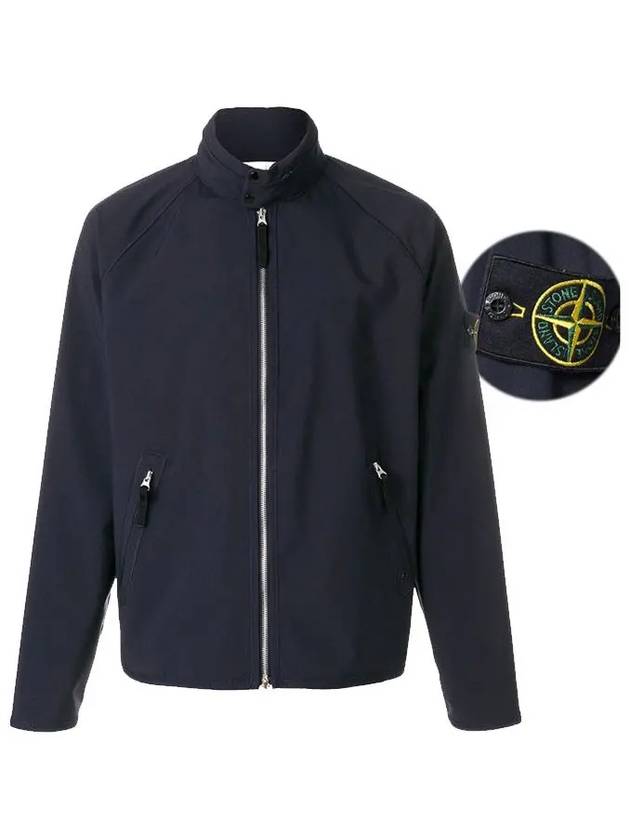 Logo Soft Shell Zip-Up Jacket Navy - STONE ISLAND - BALAAN 2