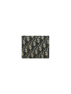 Compact Oblique Jacquard Half Wallet Black Beige - DIOR - BALAAN 1