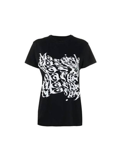 Abtract Logo Printing Short Sleeve T-Shirt Black - MAISON MARGIELA - BALAAN 2