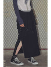 Nylon pocket zipper banding long skirt black - DIAIRE - BALAAN 1