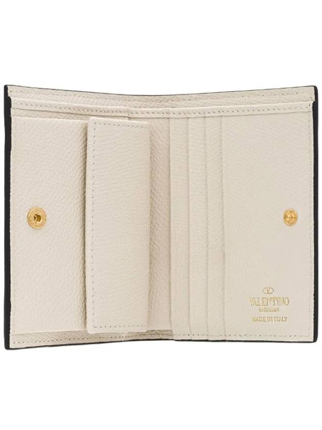 Compact V Logo Signature Calfskin Half Wallet Ivory - VALENTINO - BALAAN 5