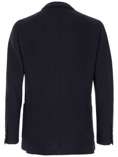 Blue Double-Breasted Jacket With Logo Pin In Knit Man - RVR LARDINI - BALAAN 2