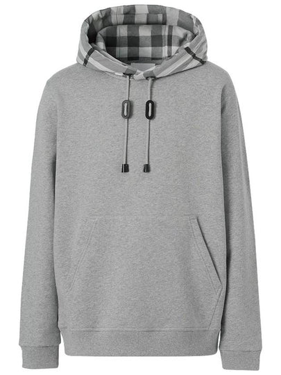 Check Panel Cotton Hoodie Grey - BURBERRY - BALAAN 2