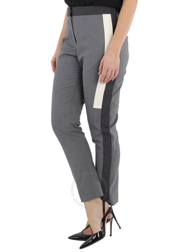 Burberry Contrast Stripe Crop Wool Trousers In Grey, Brand Size 4 (US Size 2) - BURBERRY - BALAAN 3