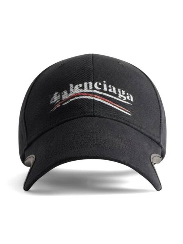 Political Stencil Ball Cap Black - BALENCIAGA - BALAAN 4