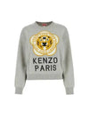 Women's Tiger Academy Wool Knit Top Pale Grey - KENZO - BALAAN 2