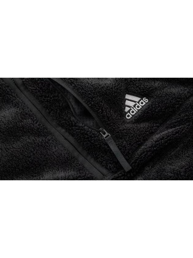 Sherpa Half-Zip Zip-Up Jacket Black - ADIDAS - BALAAN 5