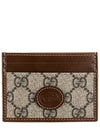 Interlocking G Card Case Beige Ebony Brown - GUCCI - BALAAN 2