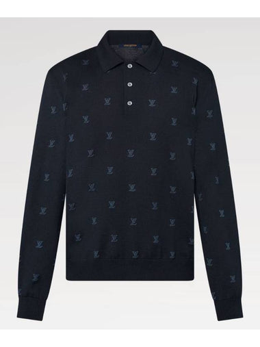 1AFYEQ Long Sleeved Wool Silk and Cashmere Blend Polo - LOUIS VUITTON - BALAAN 1