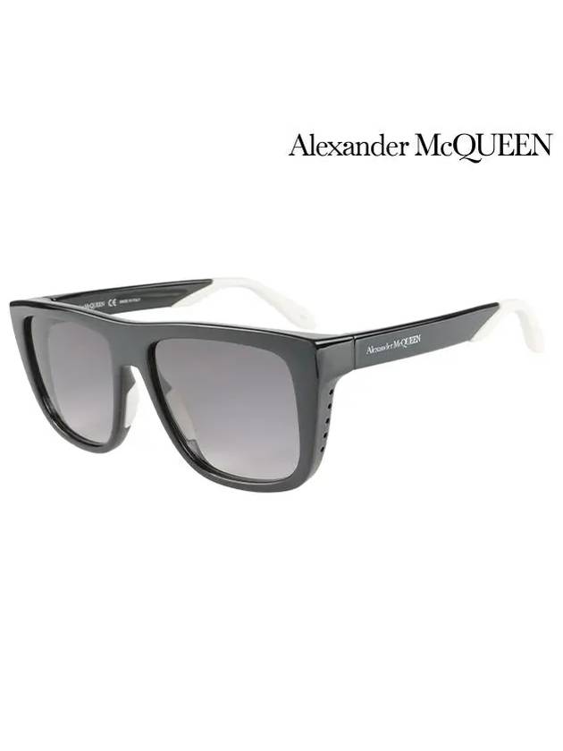 Eyewear Square Horn Rim Sunglasses Black - ALEXANDER MCQUEEN - BALAAN.