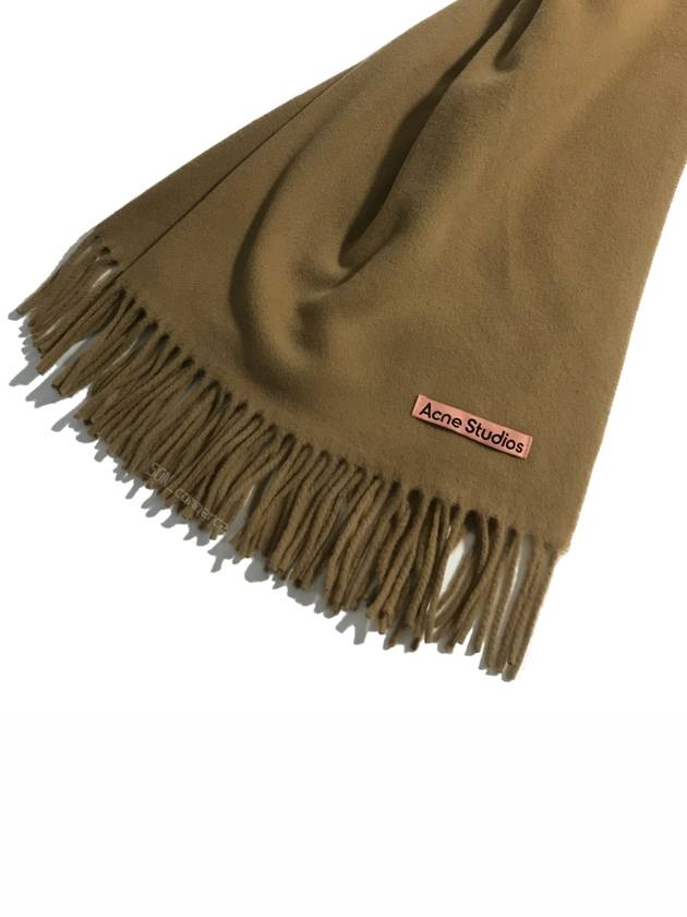 Studios Canada New Oversized Fringe Muffler Dark Camel - ACNE STUDIOS - BALAAN.