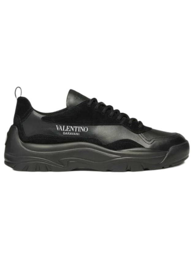 Gumboy Calfskin Low Top Sneakers Black - VALENTINO - BALAAN 1