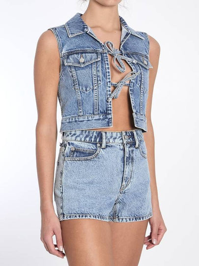 Cropped Vest With Bows And Crystals - ALEXANDER WANG - BALAAN 2