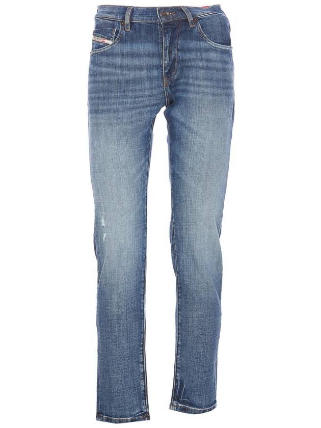 D Strukt Straight Leg Distressed Jeans Blue - DIESEL - BALAAN 2