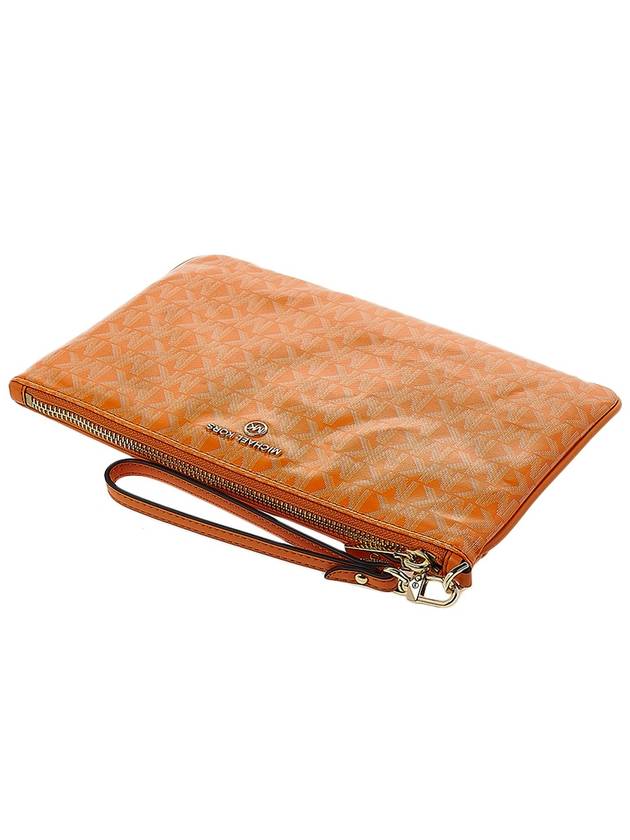 Jet Set Monogram Leather Clutch Bag Orange - MICHAEL KORS - BALAAN 5