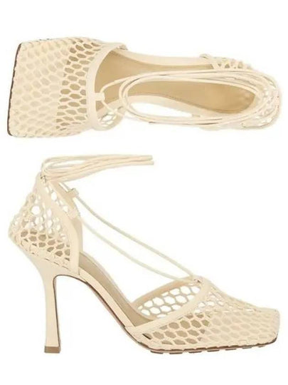 Open Mesh Stretch Sandal Heels Beige - BOTTEGA VENETA - BALAAN 2