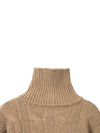 Turtleneck Cropped Knit Cardigan Beige - HIGH SCHOOL DISCO - BALAAN 6