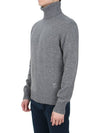 Heart Logo Cashmere Turtleneck Grey - AMI - BALAAN 4