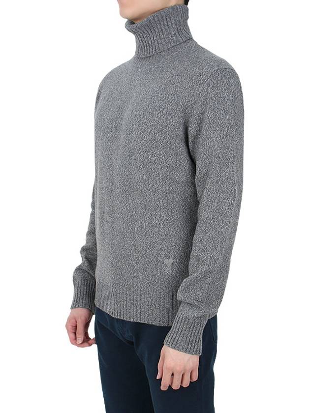 Heart Logo Cashmere Turtleneck Grey - AMI - BALAAN 4