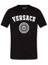 Logo Print Short Sleeve T-Shirt Black - VERSACE - BALAAN 2