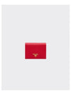 Saffiano Metal Logo Bicycle Wallet Red - PRADA - BALAAN.