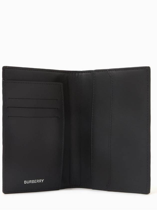 Checked Leather Passport Wallet Beige - BURBERRY - BALAAN 3