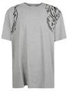 Men's Harness Skull Short Sleeve T-Shirt Grey - ALEXANDER MCQUEEN - BALAAN 2