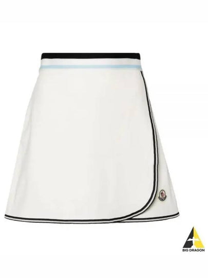 Logo Patch Wrap A-Line Skirt White - MONCLER - BALAAN 2