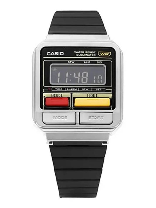A120WEGG 1BDF Digital Analog Square Retro Metal Watch - CASIO - BALAAN 1