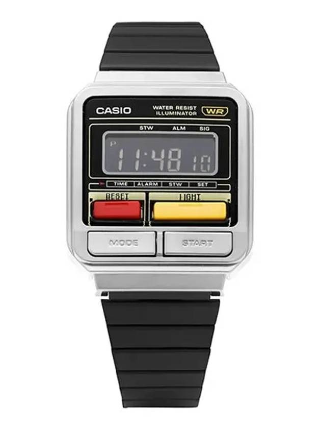 A120WEGG 1BDF Digital Analog Square Retro Metal Watch - CASIO - BALAAN 5