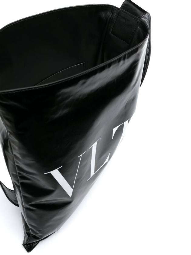 VLTN Logo Leather Cross Bag Black - VALENTINO - BALAAN 3