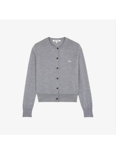 Baby Fox Patch Regular Cardigan Grey Melange - MAISON KITSUNE - BALAAN 2