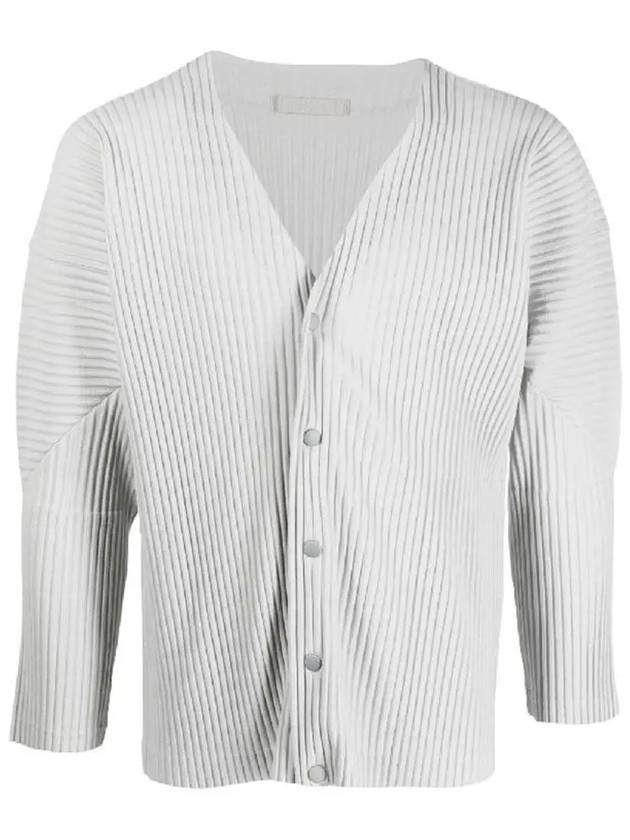 Pleated Button Cardigan Grey - ISSEY MIYAKE - BALAAN 3