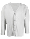 Pleated Button Cardigan Grey - ISSEY MIYAKE - BALAAN 2