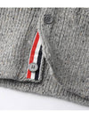 Donegal Twist Cable 4 Bar Classic V Neck Cardigan Light Grey - THOM BROWNE - BALAAN 11