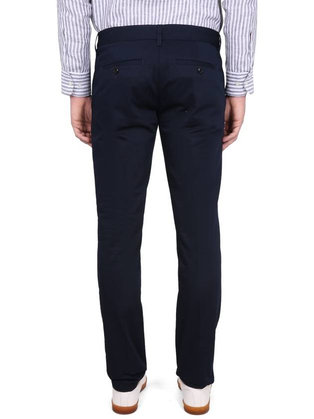 Mid-Rise Cotton Straight Pants Navy - AMI - BALAAN 5