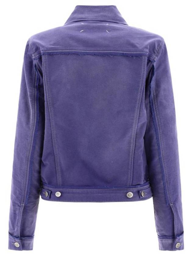 Back Stitch Logo Denim Jacket Purple - MAISON MARGIELA - BALAAN 3