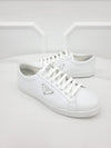 Triangular logo white sneakers 7 5 - PRADA - BALAAN 3